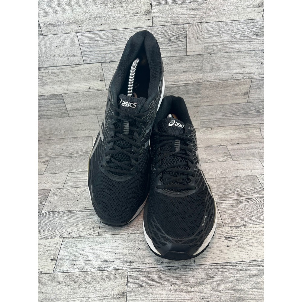 Asics Gel Nimbus 18 Running Shoes Black Silver T600N Athletic Sneakers Men 11.5